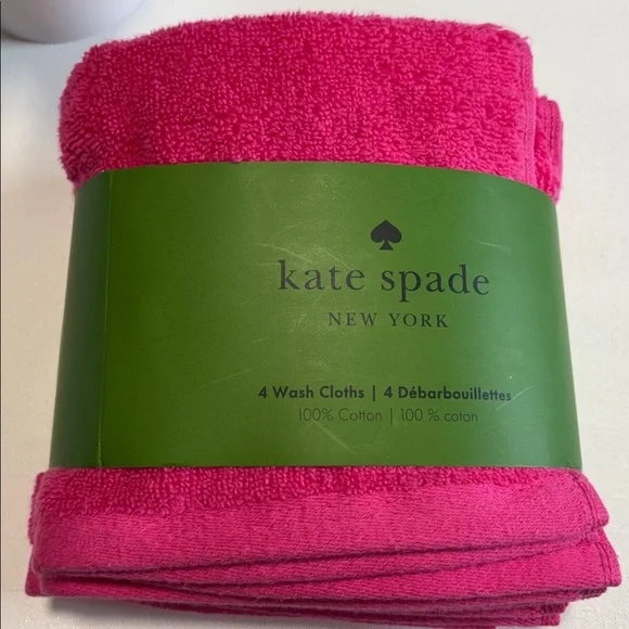 Kate Spade Hot Pink wash cloth set - Picture 3 of 4